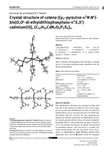 Crystal structure of catena-[(μ2-pyrazine-κ2N:N′)-bis(O,O′-di ...