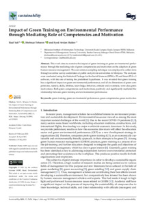 Impact of green training on environmental performance through mediating ...